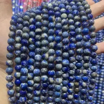 Natural Gemstone Beads Necklace - Handmade Natural Stone Jewelry,lapis lazuli , Size 6mm/50cm, NO.25 ABC Jewelries